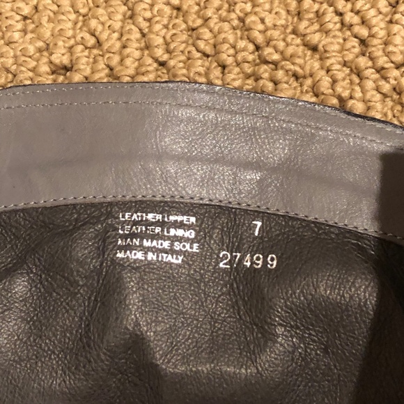 Garnet Hill tall grey leather boots wide calf, size: 7 - Picture 4 of 6